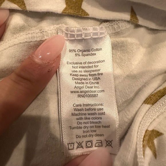 Designer- Angel Dear White and Gold Star Kids Footie - Picture 8 of 10